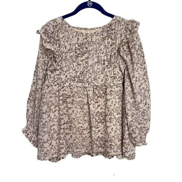 NWOT &Merci Floral Ruffle Blouse Womens Size Medium - Picture 3 of 8